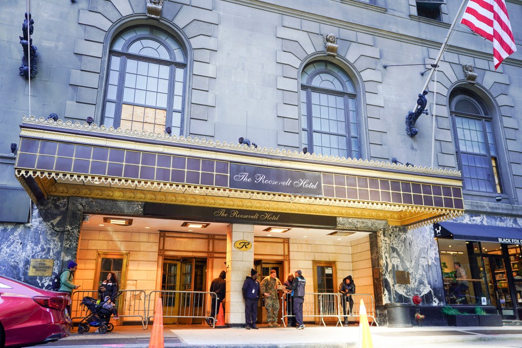 The exterior of the Roosevelt Hotel in Manhattan.